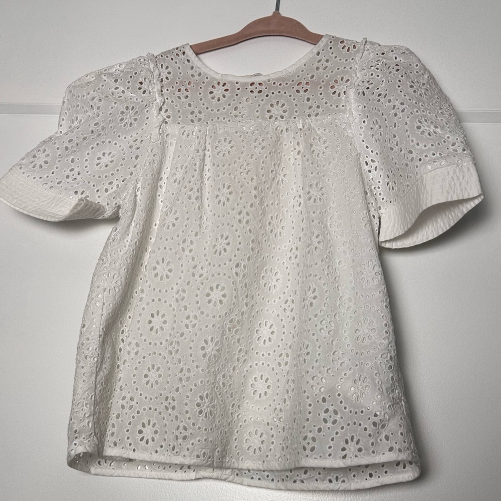 Chloe White Eyelet Lace Top
